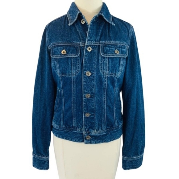 Tommy Hilfiger Trucker Jean Medium Wash Denim Jacket Size Women's Large - Picture 1 of 12